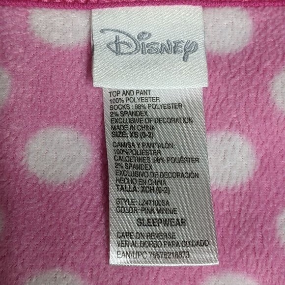 Disney Minnie PJ Top Fleece Morning Sleepwear Embroidered Pink XS (0-2) - Picture 9 of 12